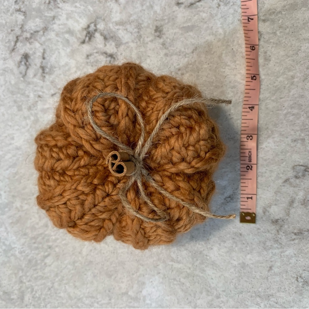 Handmade Golden-Orange Crocheted Pumpkin (Small)